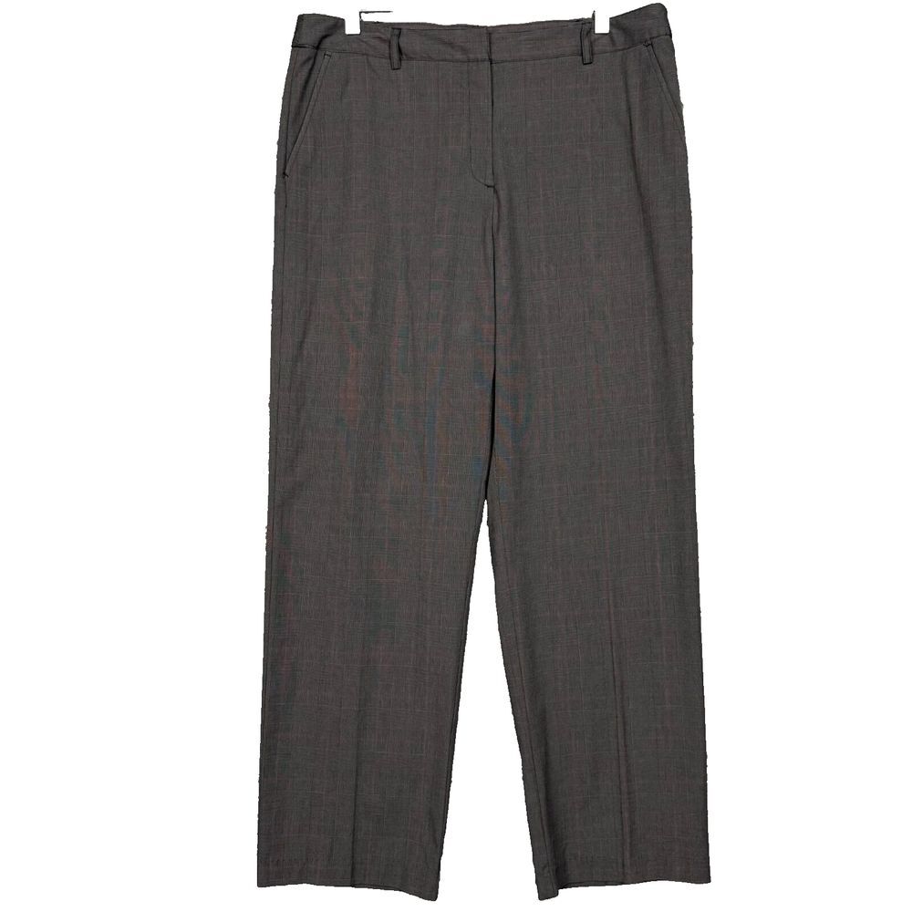 Kim Rogers Pants Womens‎ 16 Brown Plaid Shannon Fit High Rise Stretch Career NWT